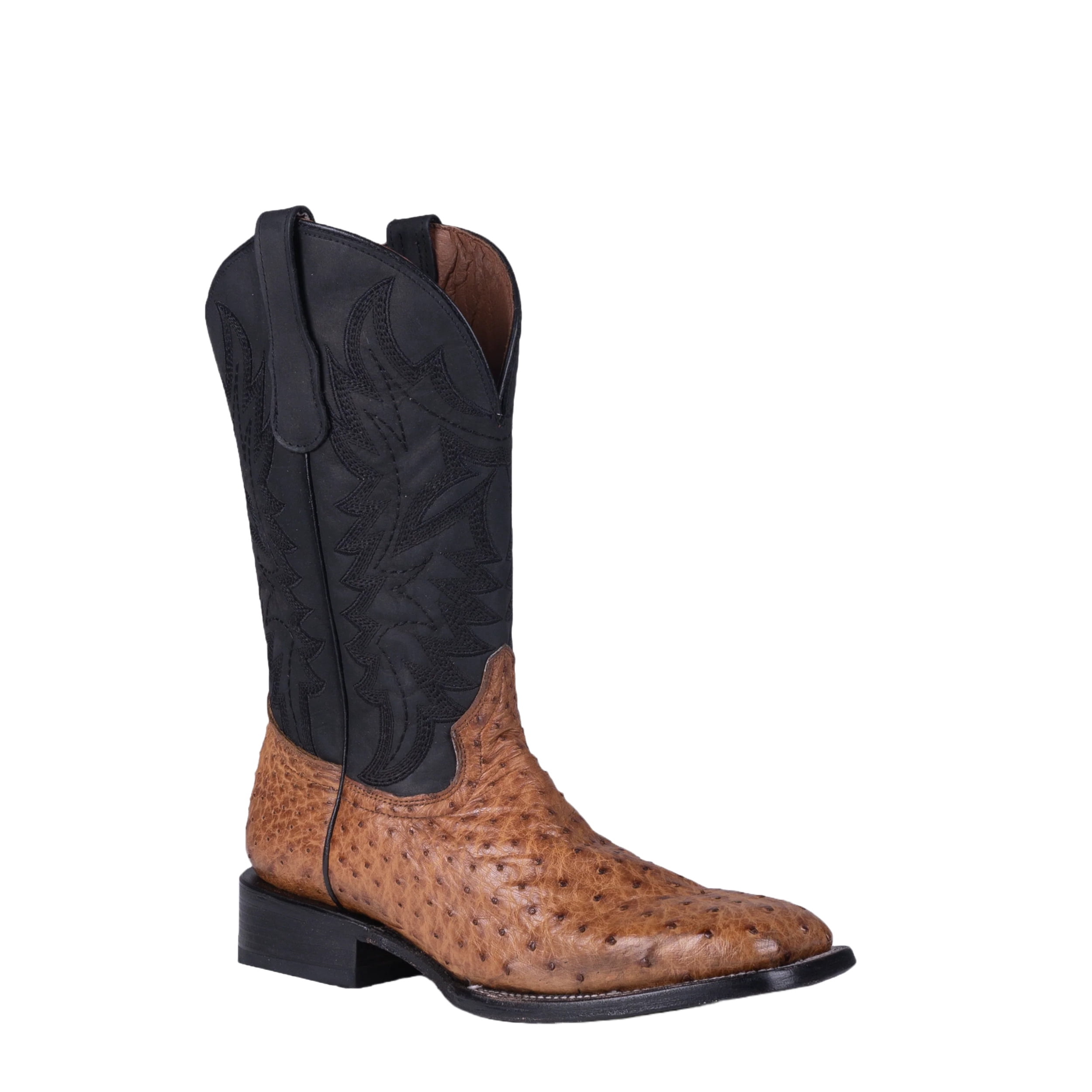 Circle G by Corral Men's Ostrich Wide Square Toe Black Tan Western