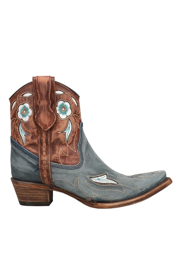 by Corral Womens Inlay And Floral Embroidery Ankle Boot Ankle Boot