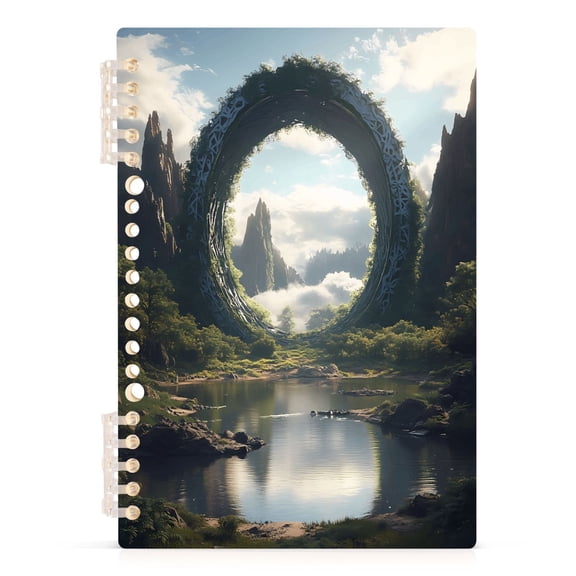 Circle Gate in Mountains Notebooks 1-subject Journal 60 Sheets A5 College Ruled Paper Detachable Ring 8.3"x5.7"