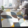 thumbnail image 1 of Circle Geometric Area Rug Vintage Mid-Century Rug for Living Room Hardwearing Anti-Slip Washable Carpet for Bedroom Kitchen Entryway 3x5ft, 1 of 5