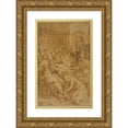thumbnail image 1 of Circle of Giovanni Battista Bertani 13x18 Gold Ornate Wood Frame and Double Matted Museum Art Print Titled - Study for Christ and the Magdalene in the House of Simon (1564-72), 1 of 4