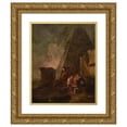 thumbnail image 1 of Circle of Giovanni Paolo Panini 15x18 Gold Ornate Wood Frame and Double Matted Museum Art Print Titled - Philosphers and Soldiers Among Ancient Ruins, Including the Pyramid of Gaius Cestius, 1 of 4