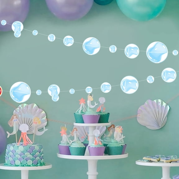 Circle Hanging Streamers Bubble Garland Theme Party Decor Colorful Bunting: Perfect Festive To A Magical Atmosphere Parties