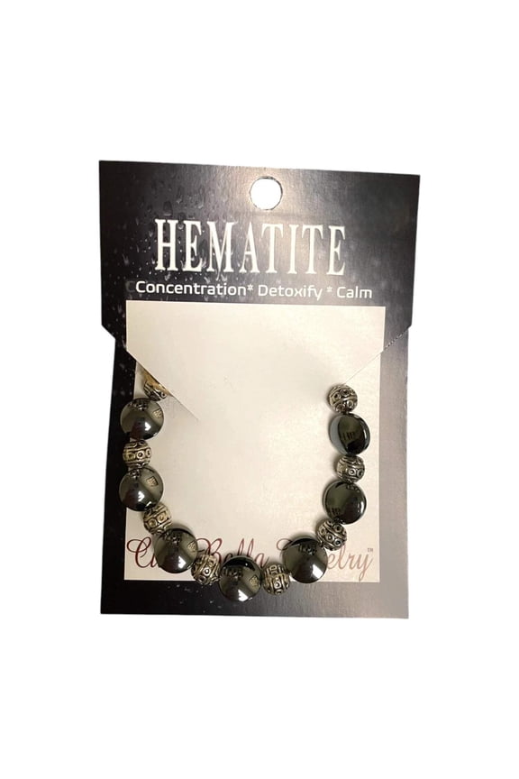 Circle Hematite Stretch Bracelet - Grounding Protection | Elegant Energy Stone Jewelry