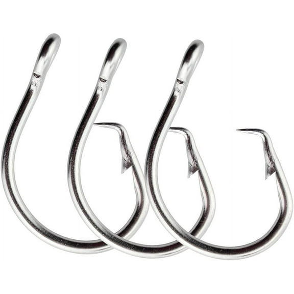 Circle Hook Saltwater Freshwater For Bass and Tuna 8/0 14/0 Perfect Big Fishing Game Fishing Hook, 30Pack
