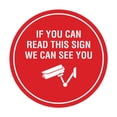 thumbnail image 1 of Circle If You Can Read This Sign We Can See You (CCTV Camera) Sign (Red) - Small, 1 of 5