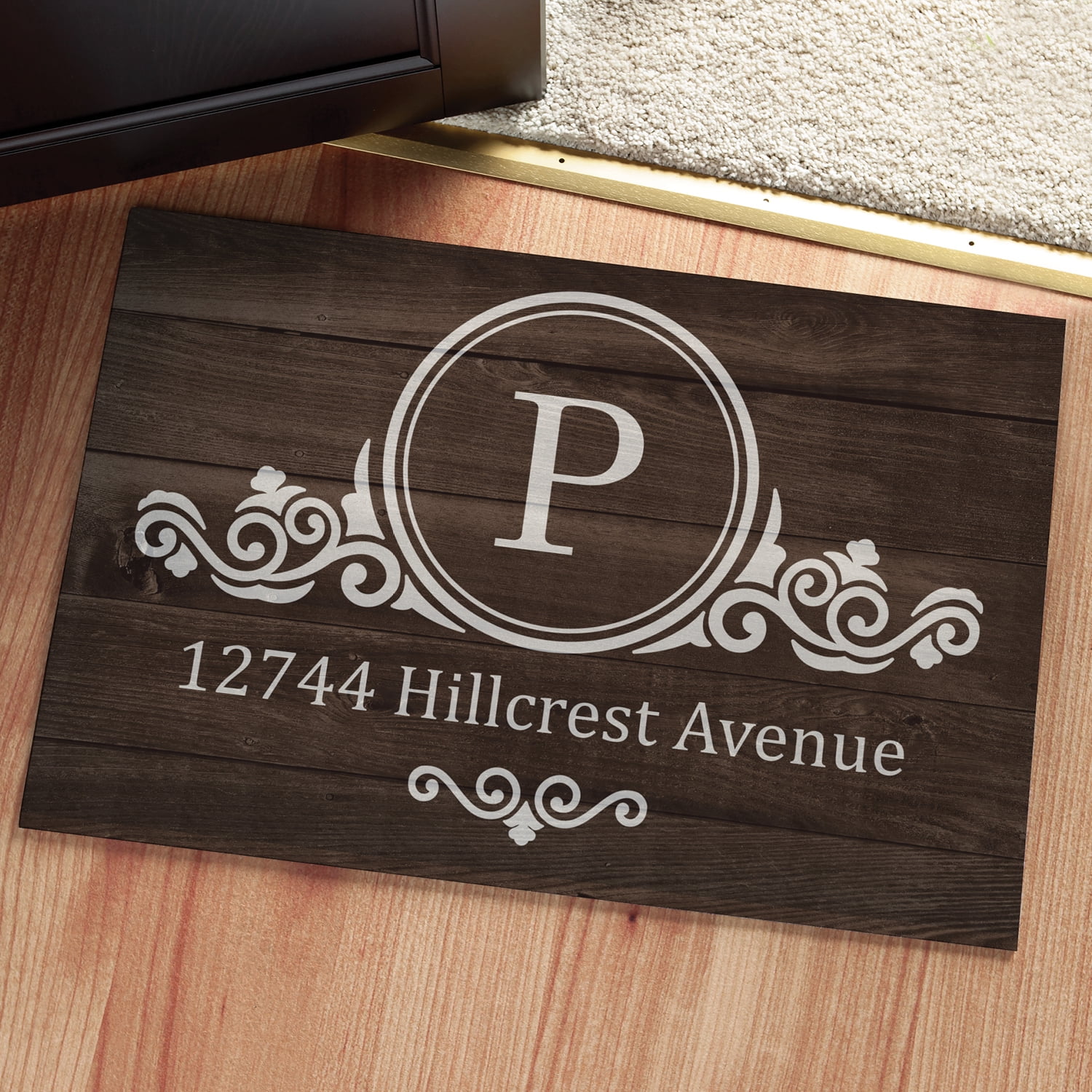 Circle Initial Doormat