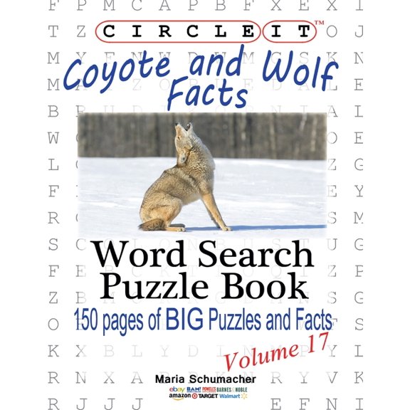 Circle It, Coyote and Wolf Facts, Word Search, Puzzle Book