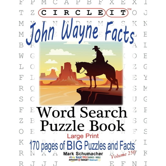 Circle It, John Wayne Facts, Word Search, Puzzle Book, (Paperback)