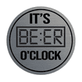 thumbnail image 1 of Circle It’s Beer O'Clock Sign (Brushed Silver) - Large, 1 of 5