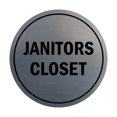 thumbnail image 1 of Circle Janitors Closet Sign (Brushed Silver) - Medium, 1 of 1