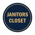 thumbnail image 1 of Circle Janitors Closet Sign (Navy Blue/Gold) - Small, 1 of 1