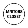 thumbnail image 1 of Circle Janitors Closet Sign (White) - Small, 1 of 1
