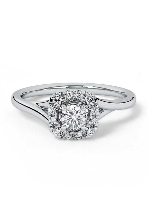 1.3 Ct Round Cut Moissanite Ring for Women - 14K White Gold Plated Engagement Ring - Prong Setting Bridal Ring - Perfect Proposal Gift for Her - Anniversary & Wedding Jewelry