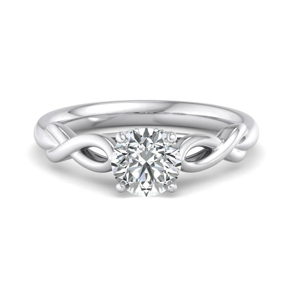Circle Jewel 1.4 Ct Round Cut Moissanite Engagement Twisted Wedding Ring for Women - 14K White Gold Plated Anniversary Ring - Unique Promise Ring for Her - A Timeless Symbol of Your Love