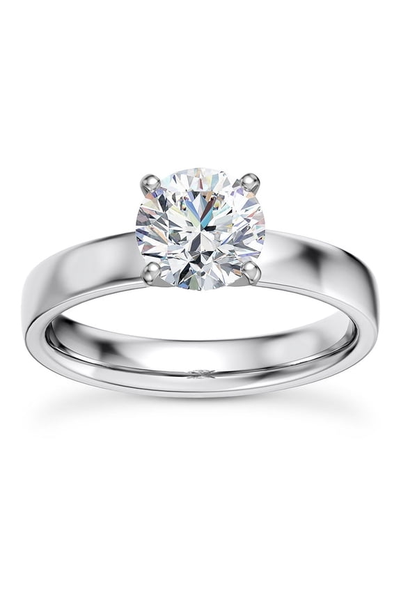 1.5 Ct Round Cut Moissanite Ring - 14K White Gold Plated Engagement Rings - Romantic Proposal Ring for Women - Memorable Gifts for Sister - Celebrate Your Love Story