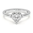thumbnail image 1 of Circle Jewel 1.6 Ct Heart Cut Moissanite Ring - 14K White Gold Plated Engagement Ring for Women's - Wedding Ring for Wife - Anniversary Gift - Jewelry for Special Occasions - Promise Rings, 1 of 4