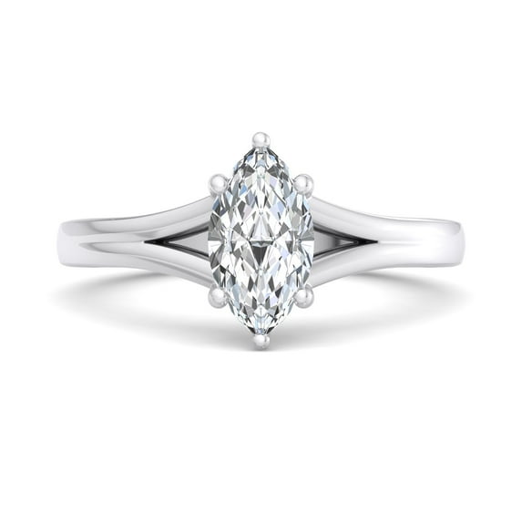 Circle Jewel 1.6 Ct Marquise Cut Moissanite Ring for Women's - Solitaire Wedding Engagement Ring - 14K White Gold Plated Band - Bridal Anniversary Jewelry for Wife - Gift for Engagements