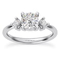 thumbnail image 1 of Circle Jewel 1.6 Ct Three Stone Cushion Cut Engagement Ring - Moissanite Ring for Women - 14K White Gold Plated Ring - Stunning Wedding Jewelry Gift for Her - Gorgeous Diamond Ring for Bride, 1 of 3