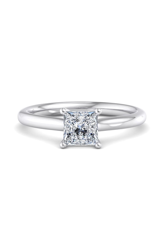 14K White Gold Plated Anniversary Ring - 1.6 Ct Moissanite Engagement Ring - Stunning Princess Cut Ring - A Beautiful Choice for Your Proposal - A Lasting Memory of Your Love