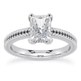 thumbnail image 1 of Circle Jewel 14K White Gold Plated Engagement Ring - 1.8 Ct Radiant Cut Moissanite Ring for Women's - Stunning Anniversary Proposal Ring - Great Gift for Graduations or Anniversaries, 1 of 3