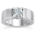 thumbnail image 1 of Circle Jewel 14K White Gold Plated Wedding Band - 1.4 Ct Round Cut Diamond Ring - Moissanite Engagement Band Ring for Women's - Classic Solitaire Design - A Timeless Gift for Any Occasion, 1 of 3