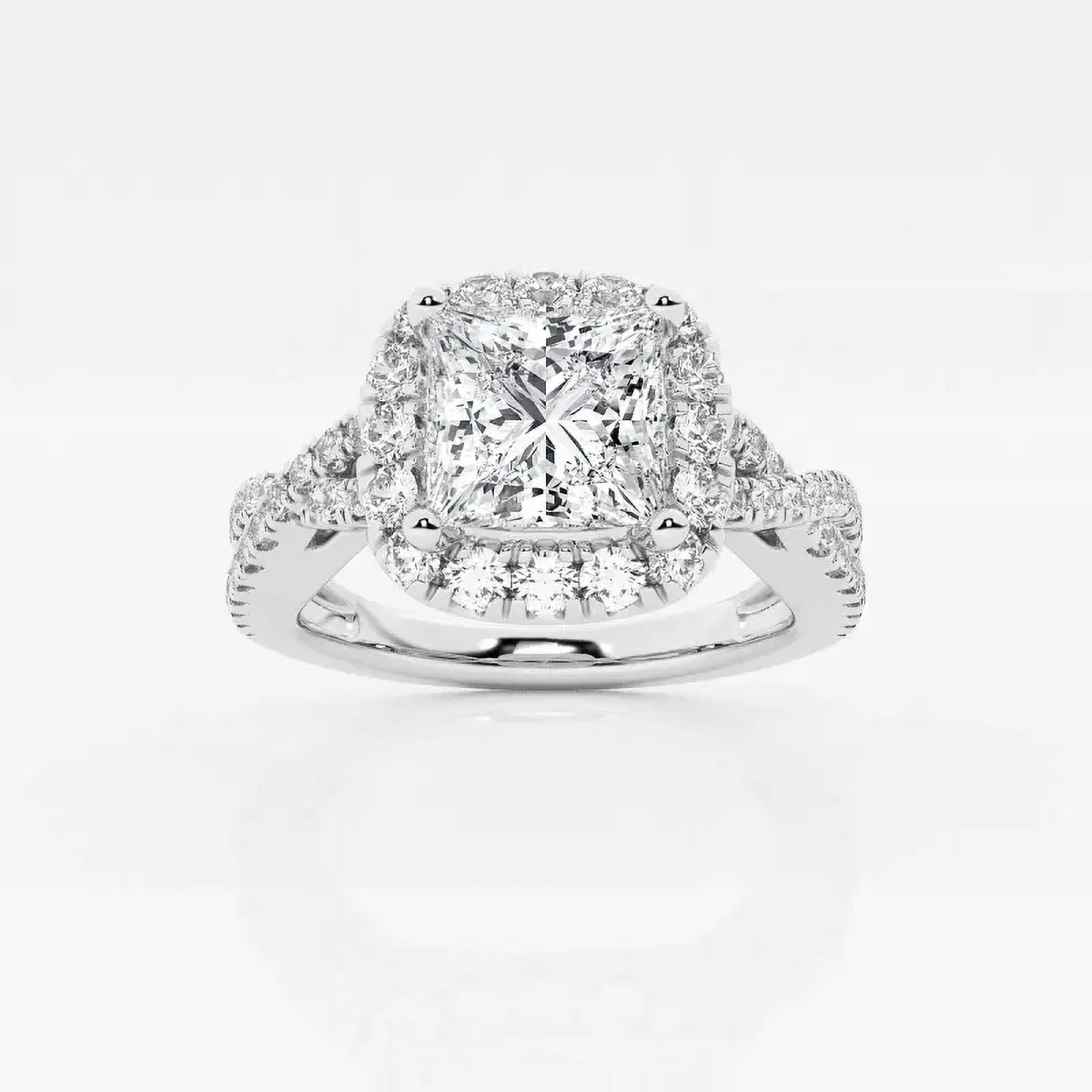 Circle Jewel Exquisite 2 Ct Princess Cut Diamond Halo Engagement Wedding Ring for Women Lab