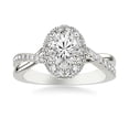 thumbnail image 1 of Circle Jewel Halo Engagement Wedding Moissanite Ring - 1.6 Ct Oval Cut Moissanite Ring for Women - 14K White Gold Plated Ring - Perfect Proposal Ring - Unique Gift for Her - Ring for Engagement, 1 of 3