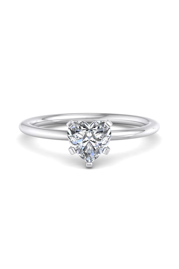 Moissanite Heart Shape Engagement Ring for Women - 1.6 Ct Moissanite - 14K White Gold Plated - Perfect for Proposals, Birthdays, Anniversary, and Special Occasions - Prong Setting