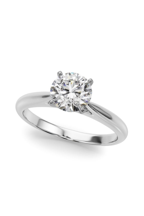 Round Cut Moissanite Ring - 1.5 Ct Moissanite Engagement Wedding Ring for Women's - 14K White Gold Plated Moissanite Rings - Moissanite Accent Rings for Her - Love Forever Ring