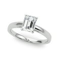 thumbnail image 1 of Circle Jewel Solitaire Wedding Ring for Her - 1.8 Ct Emerald Cut Moissanite Engagement Ring - 14K White Gold Plated Ring - Women's Wedding Jewelry - Anniversary Ring - Beautiful Gift for Her, 1 of 2