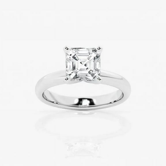 Circle Jewelry Asscher Cut 1.7 Ct Lab Created Diamond Rings - 14K White Gold Plated Anniversary Wedding Jewelry - Engagement Bridesmaids Ring for Her - Clearance Diamond Wedding Rings
