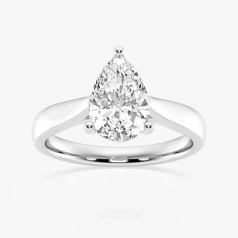 Circle Jewels 14K White Gold Over Solitaire Ring Round Cut 2.3 Ct