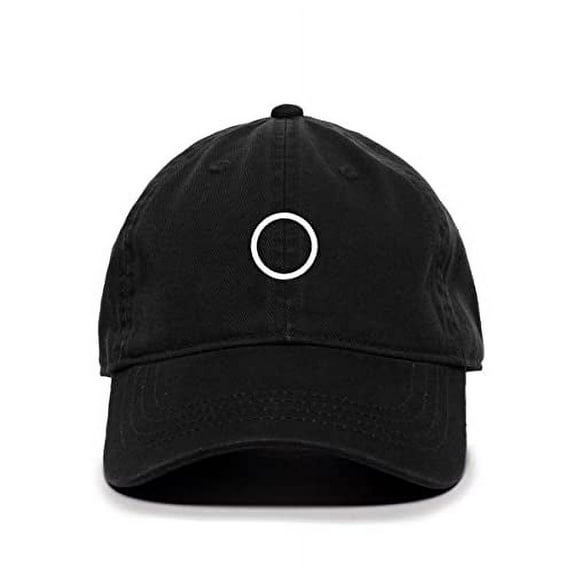 Circle Korean Letter O Baseball Cap Embroidered Cotton Adjustable Dad Hat Black