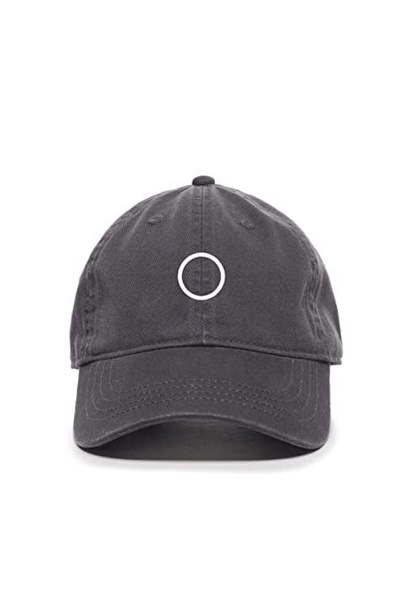 Circle Korean Letter O Baseball Cap Embroidered Cotton Adjustable Dad Hat Charcoal