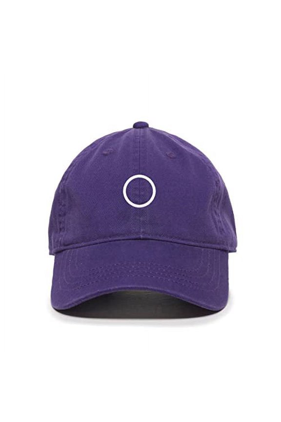 Circle Korean Letter O Baseball Cap Embroidered Cotton Adjustable Dad Hat Purple