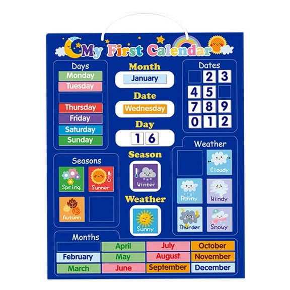 Circle Learning Pocket Chart Preschool Education Developmental Pocket for Kids Children