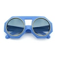 thumbnail image 1 of Circle Lens Victorian Octagon Flat Top Geometric Thick Plastic Sunglasses Blue - Smoke, 1 of 8