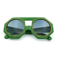 thumbnail image 1 of Circle Lens Victorian Octagon Flat Top Geometric Thick Plastic Sunglasses Green - Smoke, 1 of 8