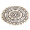 thumbnail image 1 of Circle Mandala Rug Round Woven Rug with Tassels Cotton Carpet Washable Printed Floor Mats Boho Non-slip Rug for Home Kitchen Living Room Bedroom, 1 of 7