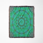 Circle Mandala Style Layered Pattern Design 3, Woven Blanket
