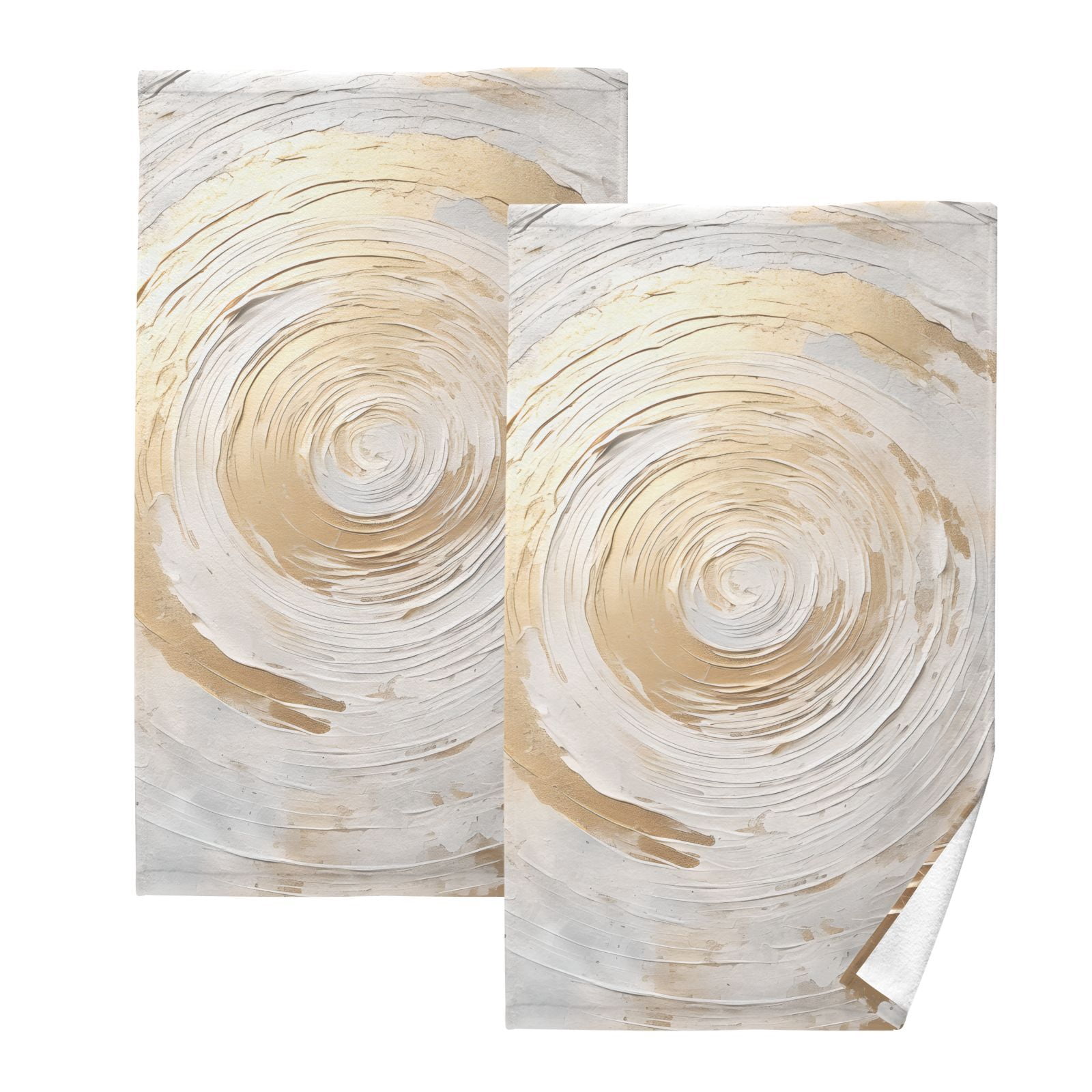 Circle Marble Hand Towel Bath Towels Face Towels Cotton Absorbent for Home Hotel Spa Swimming Yoga Sports Decorative Towel Set of 2