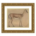 thumbnail image 1 of Circle of Michelino da Besozzo 17x15 Gold Ornate Wood Frame and Double Matted Museum Art Print Titled - A Gazelle in Profile, Moving Toward the Right (Early 15th Century), 1 of 4