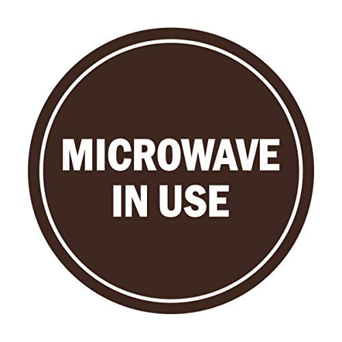 Circle Microwave In Use Sign (Dark Brown) Large