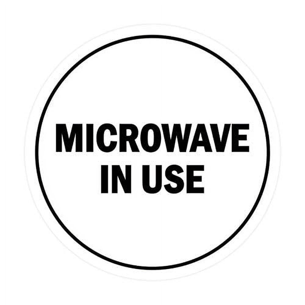 Circle Microwave In Use Sign (White) XLarge