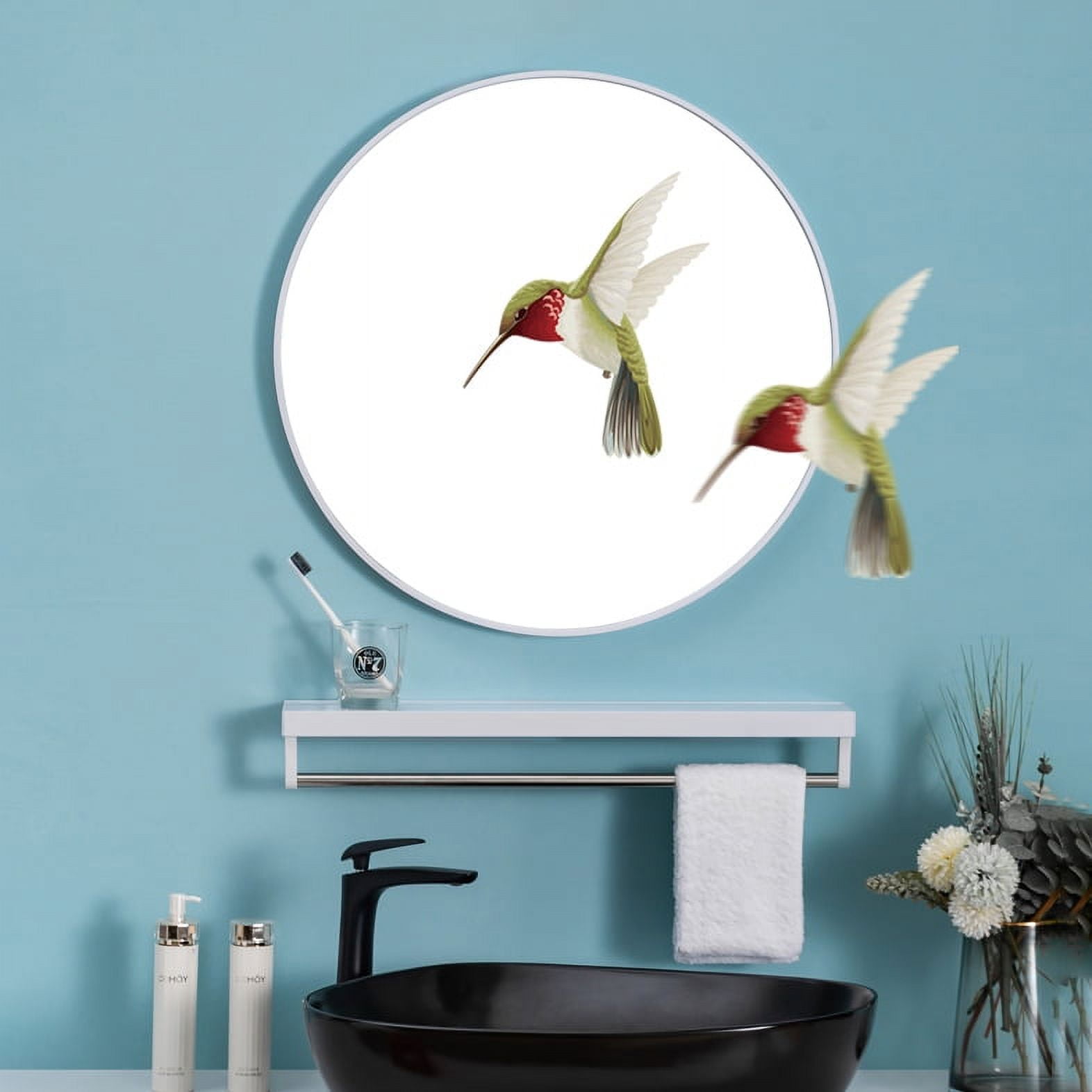 NUTTUTO Round Mirror 20 inch, Black Circle Mirror, Large Wall Mirror, Round  Bathroom Mirror, Wall-Mounted Circle Mirror for Vanity, Living Room