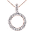thumbnail image 1 of AFFY Circle Natural Diamond Pendant Necklace 10K Solid Rose Gold (0.11 Cttw), 1 of 1