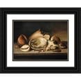thumbnail image 1 of Circle of Nicolaus Matthes 18x14 Black Ornate Wood Framed Double Matted Museum Art Print Titled - Tropical Sea Shells on a Stone Ledge, Including a Conch, a Giant Murex, Cowries and an, 1 of 5