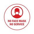 thumbnail image 1 of Circle No Face Mask No Service Sign (White/Red) - Medium 6", 1 of 1