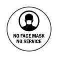 thumbnail image 1 of Circle No Face Mask No Service Sign (White) - Small 4", 1 of 1